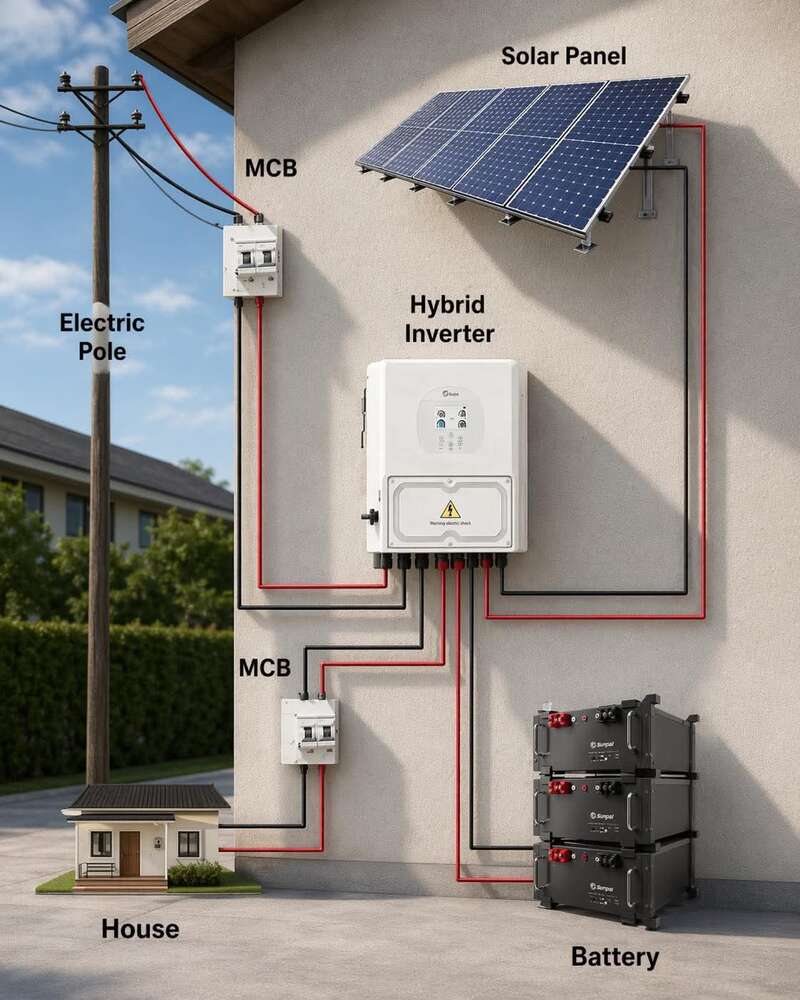 Solar system wiring diagram and commissioning by SunPem Agency in Syokimau